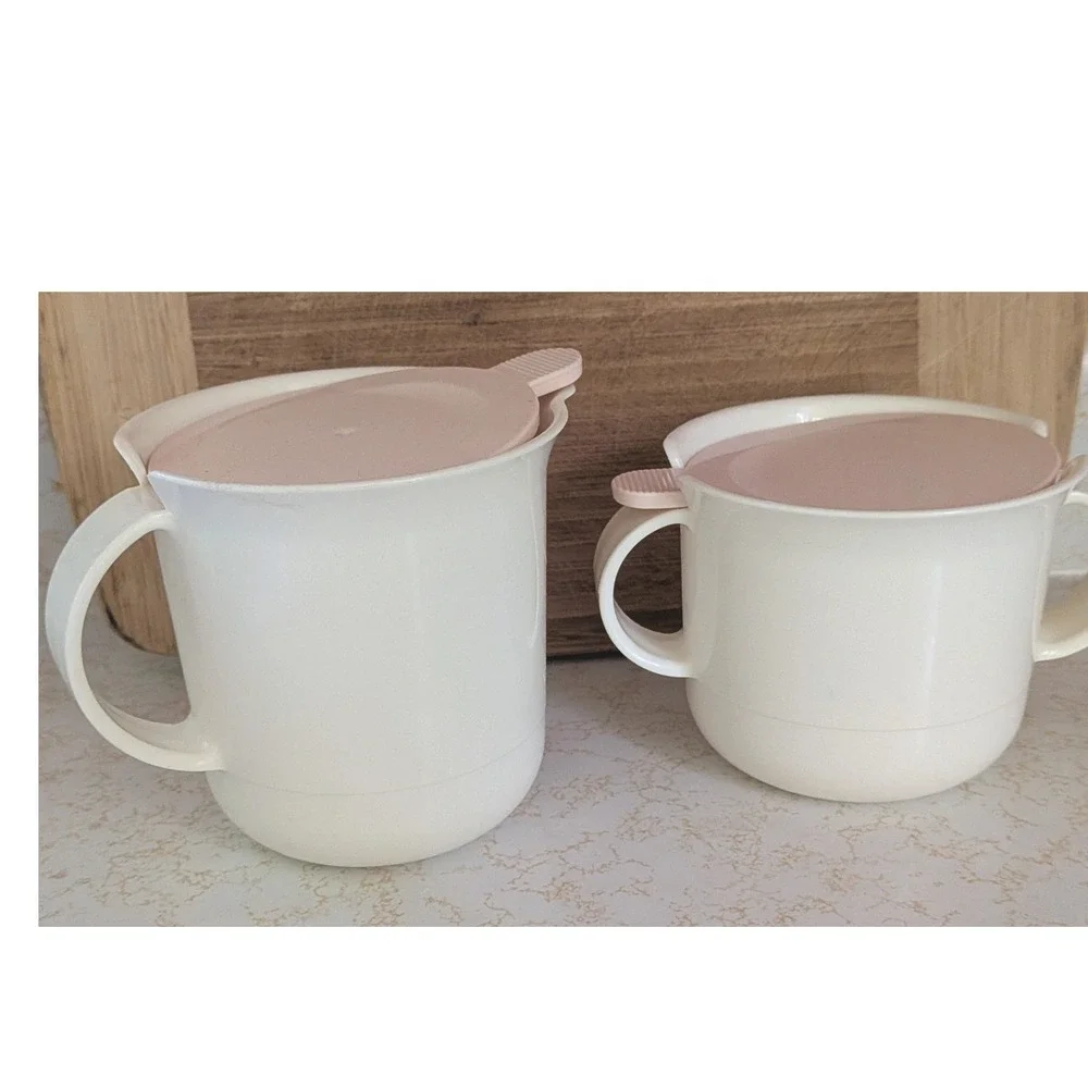Tupperware Creamer Sugar Butter Dish Set Pink Patel Retro Kitchen Cottagecore